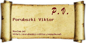 Porubszki Viktor névjegykártya